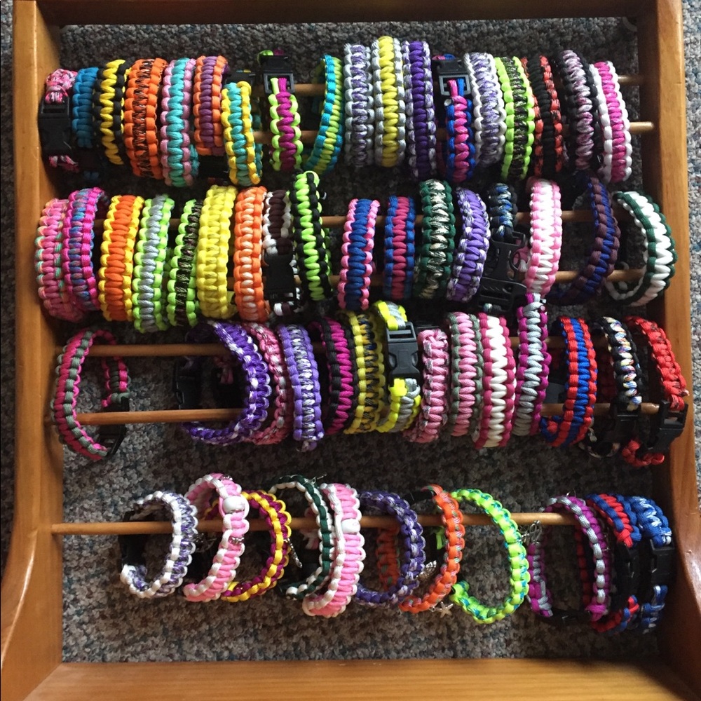 Paracord bracelets $5 a piece or $100 for all obo.